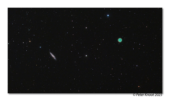 Spiral Galaxy M108 and Owl Nebula